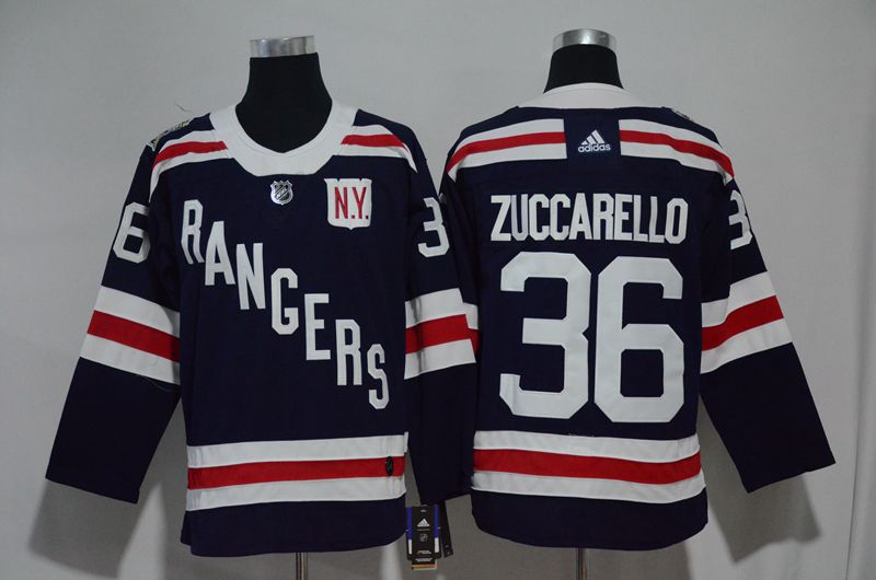 2017 Men NHL New York Rangers 36 Zuccarello blue Adidas jersey